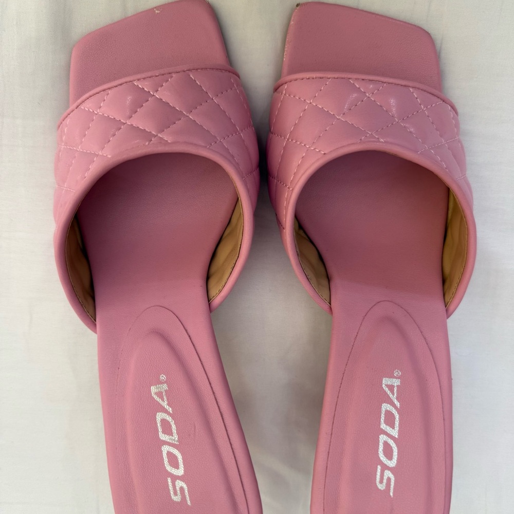 Soda Women's Pink Heeled Sandals